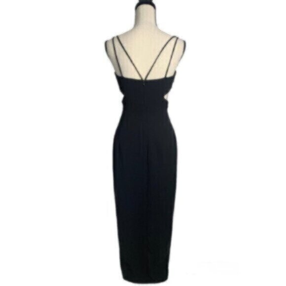 Tahari Black Cut Out Side Maxi Evening Formal Dress - Picture 10 of 16